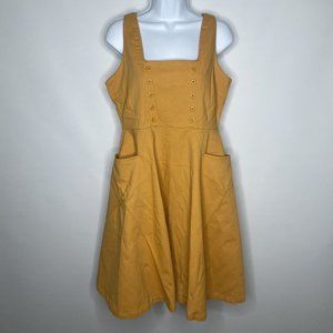 Tulle Anthropologie Golden Yellow Pinafore Jumper Dress
